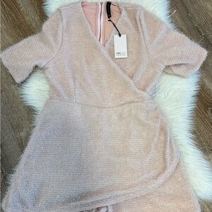 Pink Fizz Textured Wrap Dress Smash + Tess x Hilary Duff